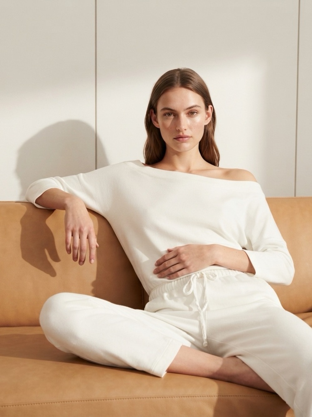 Splendid Ivory Drawstring Jumpsuit - Picture 2 of 11